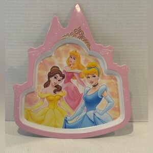 Trudeau Disney Princess Castle Shaped Melamine Plate Belle Aurora Cinderella